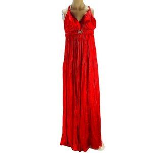 MAC DUGGAL Evening Gown Red Strapless Umpire Detailed Womens Size 01- XS Couture